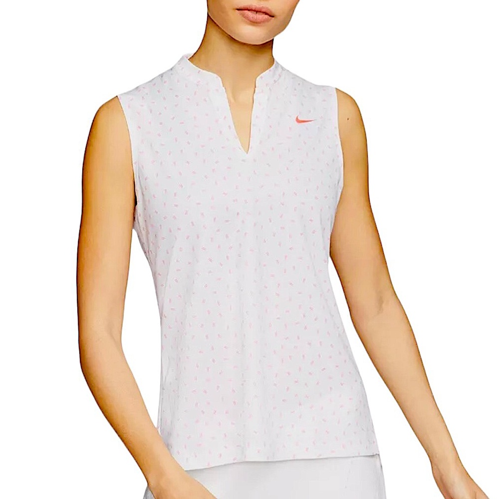 NIKE: Women's Dri-FIT Victory Printed Sleeveless Golf Polo -Size Medium